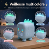 Réveil enfant dragon veilleuse multicolore Réveil enfant dragon avec veilleuse multicolore et lumière turquoise, bleue, verte et rose